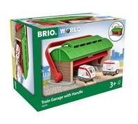 BRIO World Train Garage with Handle for Kids Age 3 Years Up - Wooden Railway Toy Add On Accessories
