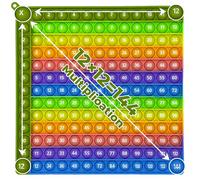 Briocht Multiplication Pop Fidget Toy Maths Chart, Times Tables Pop 12x12 Math Fidget Toy, Maths Chart ADHD Stress Anxiety Relief Toy Learning School kids Gift Toy (Green Border)