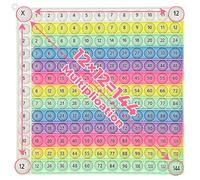 Briocht Multiplication Pop Fidget Toy Maths Chart, Times Tables Pop 12x12 Math Fidget Toy, Maths Chart ADHD Stress Anxiety Relief Toy Learning School kids Gift Toy (White)