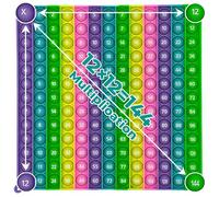 Briocht Multiplication Pop Fidget Toy Maths Chart, Times Tables Pop 12x12 Math Fidget Toy, Maths Chart ADHD Stress Anxiety Relief Toy Learning School kids Gift Toy (Macaron, Single Piece)