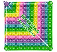Briocht Multiplication Pop Fidget Toy Maths Chart, Times Tables Pop 12x12 Math Fidget Toy, Maths Chart ADHD Stress Anxiety Relief Toy Learning School kids Gift Toy (Macaron Right Angle)