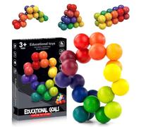 Briocht Sensory Fidget Toys for Kids, Autism Toys Rainbow Fidget Ball, Fidget Stress Relief Toys for Toddlers and Children, Autism ADHD Sensory Balls and Poppers, Quiet Fidget Toys for Home and Travel