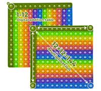Briocht Times Tables and Addition Maths Toy, Multiplication Tables for Kids, Times Tables Game, Times Table Pop 12x12 and 12+12 Relief Toys, Maths Fidget Toys Stress and Anxiety (Green Border)