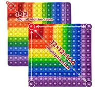 Briocht Times Tables and Addition Maths Toy, Multiplication Tables for Kids, Times Tables Game, Times Table Pop 12x12 and 12+12 Relief Toys, Maths Fidget Toys Stress and Anxiety (Red Dot)