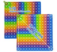 Briocht Times Tables and Addition Maths Toy, Multiplication Tables for Kids, Times Tables Game, Times Table Pop 12x12 and 12+12 Relief Toys, Maths Fidget Toys Stress and Anxiety (Blue Border)