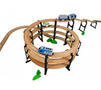 Briocks - Spiral Rail Mount for Wooden Train - Compatible with BRIO, Thomas, Lillabo, IKEA, Melissa & Doug, Oxybul, Playtive and Many More! (4 Levels - Black)