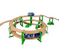 Briocks® - Spiral Rail Mount for Wooden Train - Compatible with BRIO, Thomas, Lillabo, IKEA, Melissa & Doug, Oxybul, Playtive and Many More! (3 Levels)