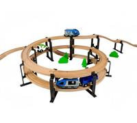 Briocks - Spiral Rail Mount for Wooden Train - Compatible with BRIO, Thomas, Lillabo, IKEA, Melissa & Doug, Oxybul, Playtive and Many More! (3 Levels - Black)