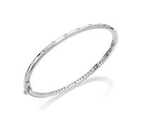 Briolette Silver Cubic Zirconia Bangle - J77107