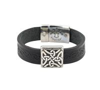 Briomhar Irish Leather Celtic Knot Bracelet - Irish Jewelry Made in Ireland, M, Leather, no gemstone