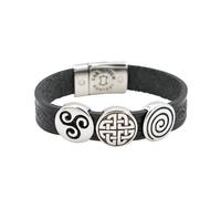 Briomhar Irish Leather Celtic Knot Bracelet - Irish Jewelry Made in Ireland, M, Leather, no gemstone