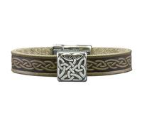 Briomhar Irish Leather Celtic Knot Bracelet - Irish Jewelry Made in Ireland, M, no gemstone