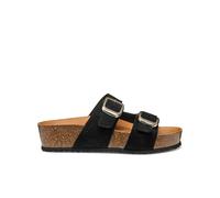 Brionia Suede Wedge Mules Black