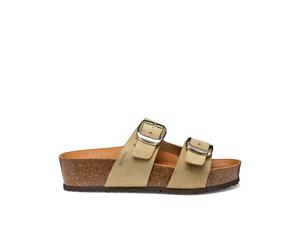 Brionia Suede Wedge Mules taupe