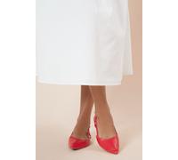 Dorothy Perkins Briony Faux Leather Comfort Sock Pointed Slingback Flat Shoes In Red red 4
