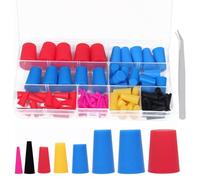 BRIOTA 100Pcs Rubber Bungs for Holes, High Temp Resistant Tapered Plug Assortment Kit - for Powder Coatings, Painting, Anodizing, Media Blasting (Multicolor)