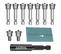 BRIOTA 10pcs Drywall Screw Depth Setter PH2, Plasterboard Drill Bit with 60mm Extension Socket Drill Bit Holder, 1/4 Hex Shank Magnetic Positioning Drywall Screwdriver Bits