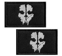 BRIOTA 2 Pcs Custom Patches, Hook and Loop Patches for Backpacks, Jackets, and Uniforms, Skull Punisher Tactical Patch Compatible with Call of Duty