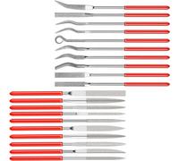 BRIOTA 20 Pcs Diamond Needle File Set, 3x140mm Mini Needle Jewelry File Dental File Tool Set with PVC-Dipped Handles for Metal, Steel, Glass, Wood Carving Kit