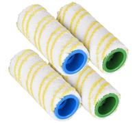 BRIOTA 4 PCS Multi-Surface Roller Set, Microfibre Roller Brush Set Compatible with Karcher FC3 FC5 FC7 FC3D FC5D Cordless Hard Floor Cleaner Roller, Yellow Rollers Brush Set