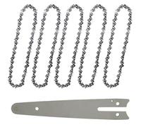 BRIOTA 6 Inch Mini Chainsaw Chain Replacement 5 Pack, 043" Gauge, 1/4" LP Pitch Chainsaw Blade with 37 Drive Links Compatible with All 6" Mini Chainsaws