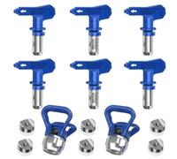 BRIOTA Airless Paint Sprayer Nozzle Set, 6 Spray Paint Gun Tips 211 315 417 515 517 525 and 2 Tip Guards, Compatible with Wagner Paint Sprayers Accessories, Spray Gun for Fence Paint, Airless Suction