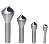 BRIOTA Countersink Drill Bit, 4 Pcs Countersink Drill Bit Set, Titanium Coated HSS 4241 Wood Drill Bits, 90 Degree for Crosshole Cutting Wood, Metal, Plastic (Silver)