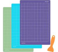 BRIOTA Cutting Mats for Cricut Joy Xtra Cutting Mat, 8.5”X12”inch (21.6 cm x 30.5 cm) Cricut Maker 3 Mats, Adhesive Sticky Cutting Mat with Scraper, 3 Color, Blue Green Purple