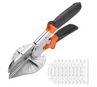 BRIOTA Mitre Shears, 45 to 135 Degree Multi Angle Trim Cutter, Multifunctional Trunking Cutter with 10 Replacement Blades for Cutting Soft Wood, Plastic, PVC and More