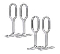 BRIOTA Oval Wardrobe Rail Brackets, 4 Pcs Zinc Alloy Hollow Closet Rod Support, Ceiling-Mounted Hanging Pole Holders, Wardrobe Rail Fittings for Clothes Rail Cabinet Wardrobe Curtain in Bedroom