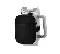 BRIOTA Water Pouch, Water Bottle Pouch for Stanley Quencher Adventure 40oz, Polyester Cup Bag, Black Cup Fanny Pack, Cup Accessories for Gym, Travel, Camping