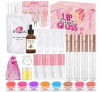 BRIPATI DIY Lip Gloss Making Kit, DIY Lip Glosses Set to Make Your Own Lip Stick, Fun Craft Makeup Lipglosses, All-Inclusive Moisturizing Handmade Lip Glaze Supplies Set for Beginner Women Girls