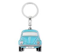 BRISA VW Collection - Volkswagen Enamel Metal Keyring Keychain Accessory Keyholder in Beetle Bug Design (Front/Blue)
