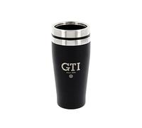 BRISA VW Collection - GTI Double-Wall Stainless Steel Insulated Tumbler | Volkswagen Double-Wall Stainless Steel Insulated Tumbler, Camping Gift, Integrated Slider, Rust-Resistant, 450 ml, Black