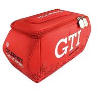 BRISA VW Collection - GTI Toiletry Bag Cosmetic Case | Volkswagen Toiletry Bag Cosmetic Case, Water-Repellent, 4 Mesh Compartments for Travel, Neoprene, Hexagon/Red