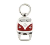 BRISA VW Collection - Volkswagen Keychain Ring Keychain Accessory Keyholder with Bottle Opener in T1 Bus Campervan Design (Red)