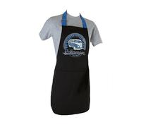 BRISA VW Collection - Volkswagen Cooking Kitchen Grill Baking Apron for Women & Men with VW T1 Bus Campervan Motif (Vintage Logo/Black)