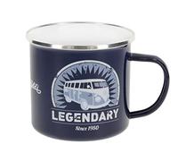 BRISA VW Collection - Volkswagen Large Enamel Coffee-Tea Mug Cup for Camping & Outdoor T1 Bus Campervan (500 ml/16.9 fl oz/Legendary/Blue)