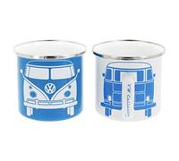 BRISA VW Collection - T1 Bus Camper Enamel Coffee Mugs, 2-Pack, 350 ml