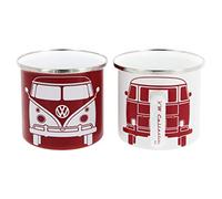 BRISA VW Collection - T1 Bus Camper Enamel Coffee Mugs, 2-Pack, 350 ml