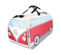 BRISA VW Collection - Volkswagen Retro Sport Shoulder Fitness Bag Duffel in T1 Bus Campervan Shape (Large/Classic Bus/Red & Beige)