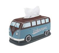 BRISA VW Collection - T1 Bus Camper Tissue Box Cover | Volkswagen Tissue Box Cover, napkins, refillable, robust for dining table, bathroom, camping, Petrol/Brown