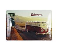 BRISA VW Collection - Volkswagen Retro Tin Sign Vintage Decoration made of Metal in T1 Bus Design (Highway 1/Multicolor)