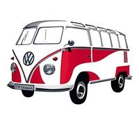 BRISA VW Collection - T1 Bus Camper Wall Decal Poster Decor | Volkswagen Wall Decal Poster Decor, Large self-adhesive, for living room/bedroom, 180 x 120 cm, silhouette/Red