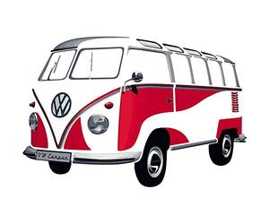 BRISA VW Collection - T1 Bus Camper Wall Decal Poster Decor | Volkswagen Wall Decal Poster Decor, Large self-adhesive, for living room/bedroom, 180 x 120 cm, silhouette/Red