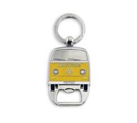 BRISA VW Collection - Volkswagen Keychain Ring Keychain Accessory Keyholder with Bottle Opener in T2 Bus Campervan Design (Orange)