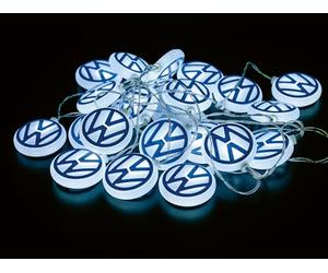 BRISA VW Collection - Volkswagen 3D Indoor Battery String Lights Party Fairy Lighting VW Design (VW Logo/White/9.8 feet/3m)
