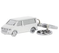 BRISA VW Collection - Volkswagen 3D Metal Keyring Keychain Accessory in T5/T6 Bus Campervan Design (Classic Bus/White)