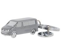 BRISA VW Collection - Volkswagen 3D Metal Keyring Keychain Accessory in T5/T6 Bus Campervan Design (Classic Bus/Gray)