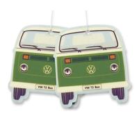 BRISA VW Collection - Volkswagen Air Freshener, Room Freshener, Deodorizer for Cars T2 Bus Campervan Motif (Green Tea/Green/Set of 2)